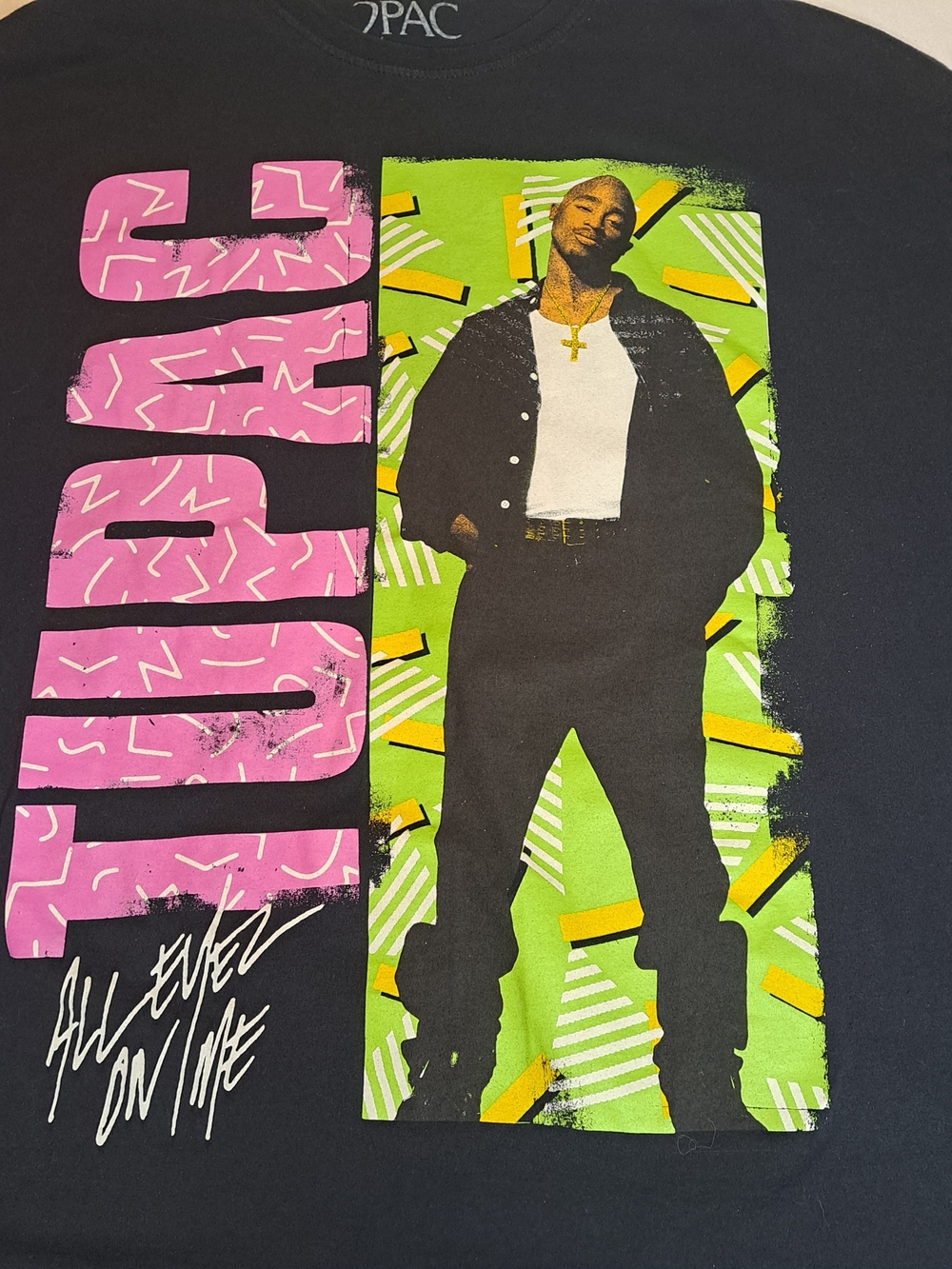 Tupac Shakur Grahic Black T-Shirt "All Eyez On Me" Size 2XL